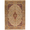 SEMI-ANTIQUE KIRMAN IVORY / RED 9'10" X 13'9"