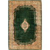 SEMI-ANTIQUE KIRMAN DARK GREEN / IVORY 11'8" X 20'8"
