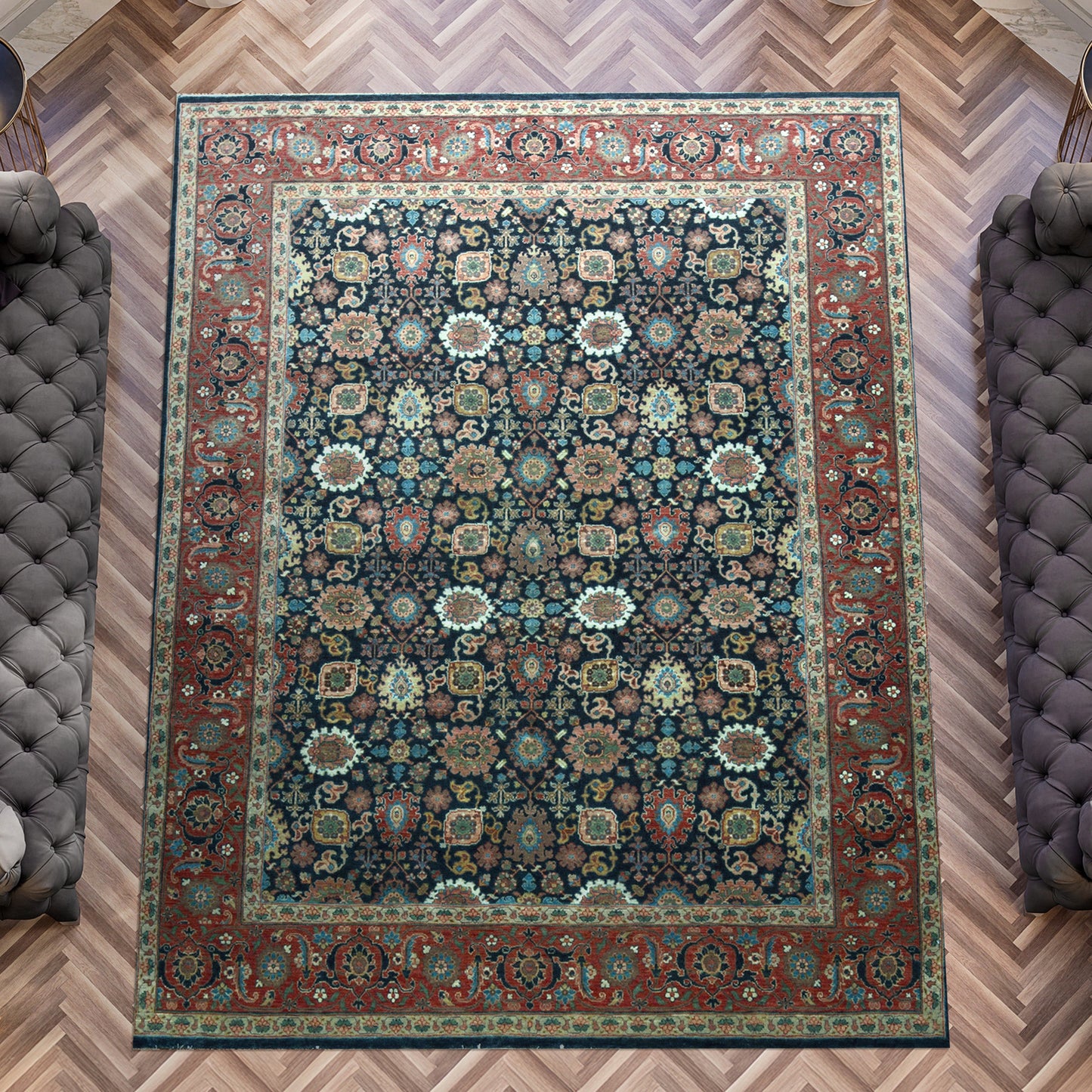 ANTIQUE MAHAL ACMAH BLUE / RED