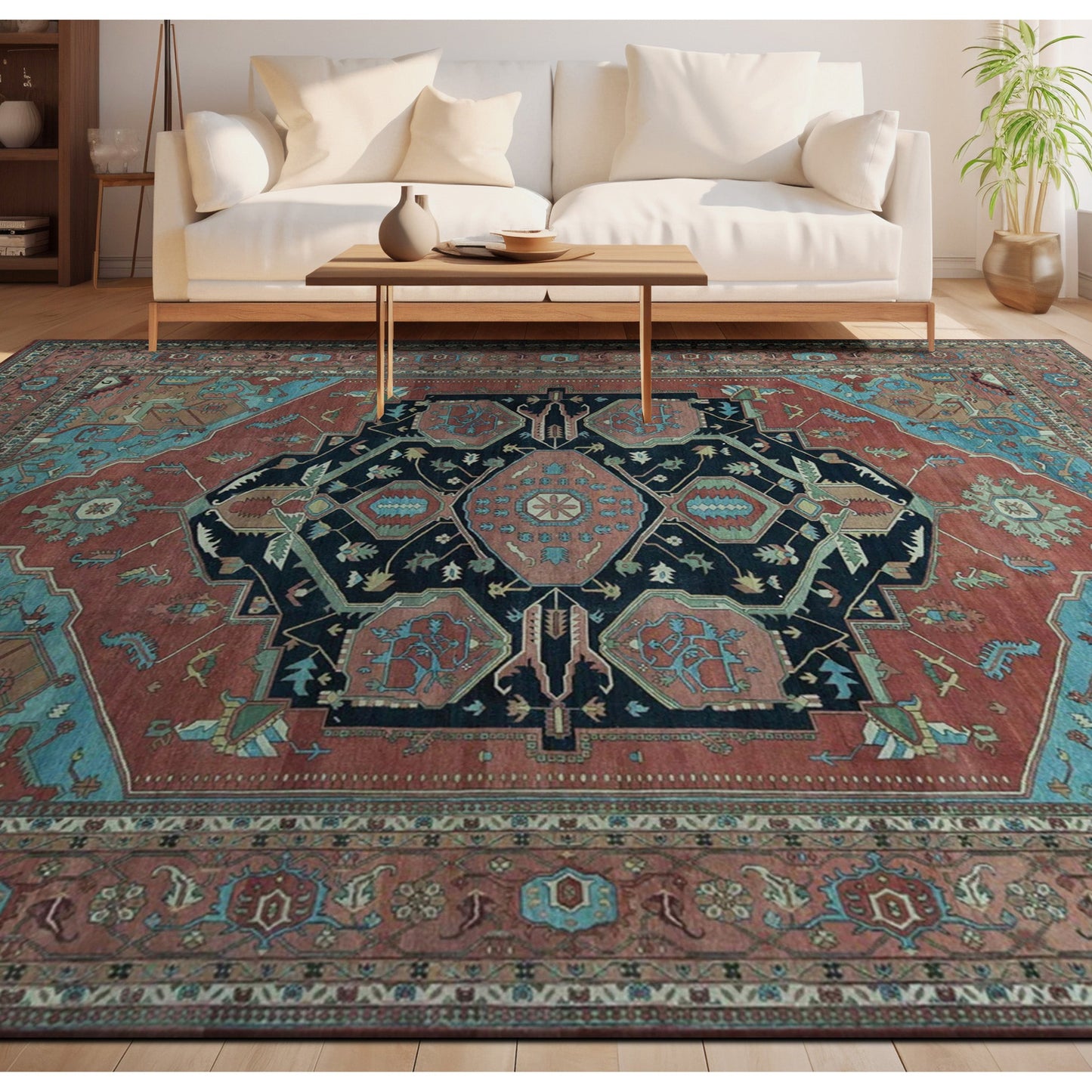 ANTIQUE MAHAL M-H-O RED / ROSE