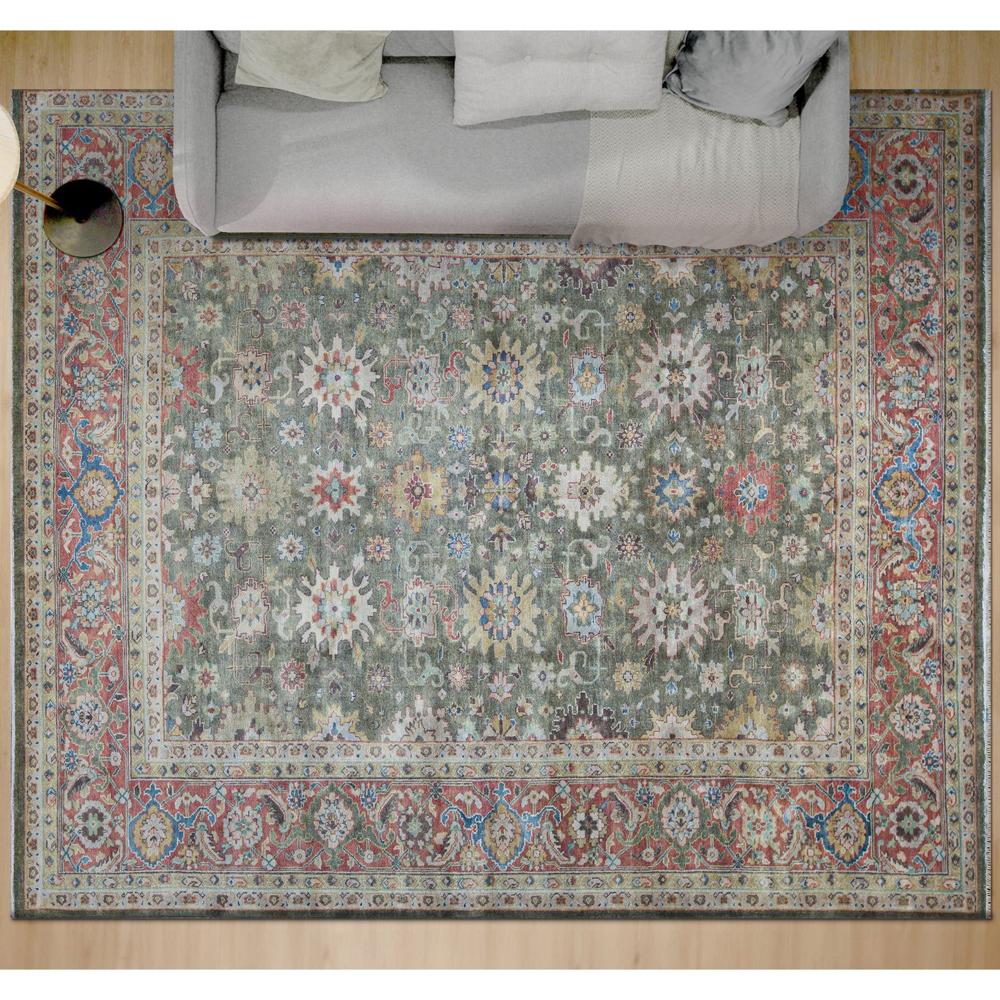 ANTIQUE MAHAL MA107 GREEN / RED