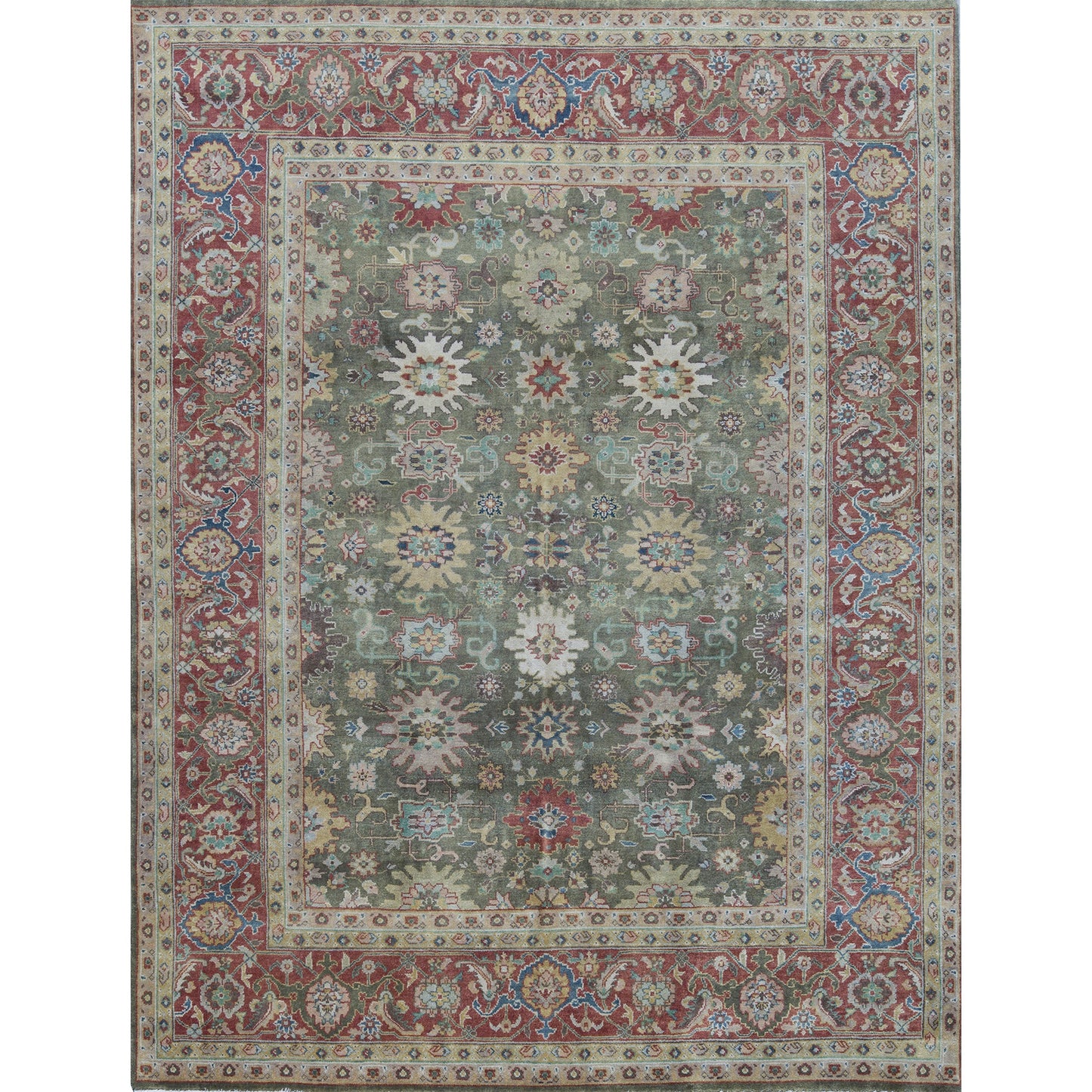 ANTIQUE MAHAL MA107 GREEN / RUST