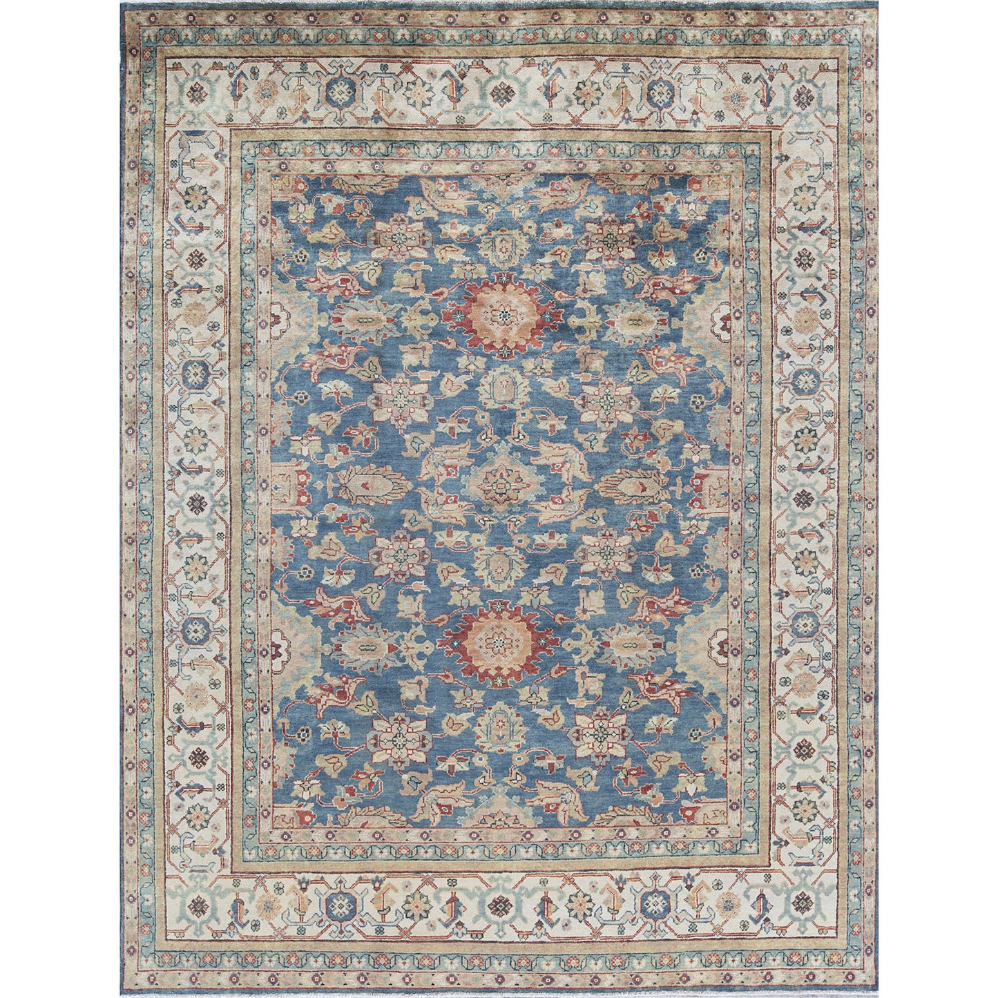 ANTIQUE MAHAL MA114 LIGHT BLUE / IVORY