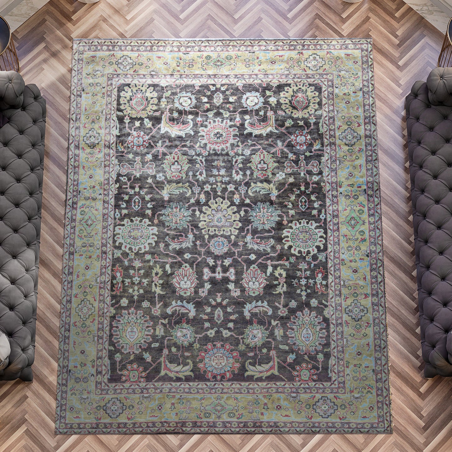 ANTIQUE MAHAL MA148 BROWN / GOLD