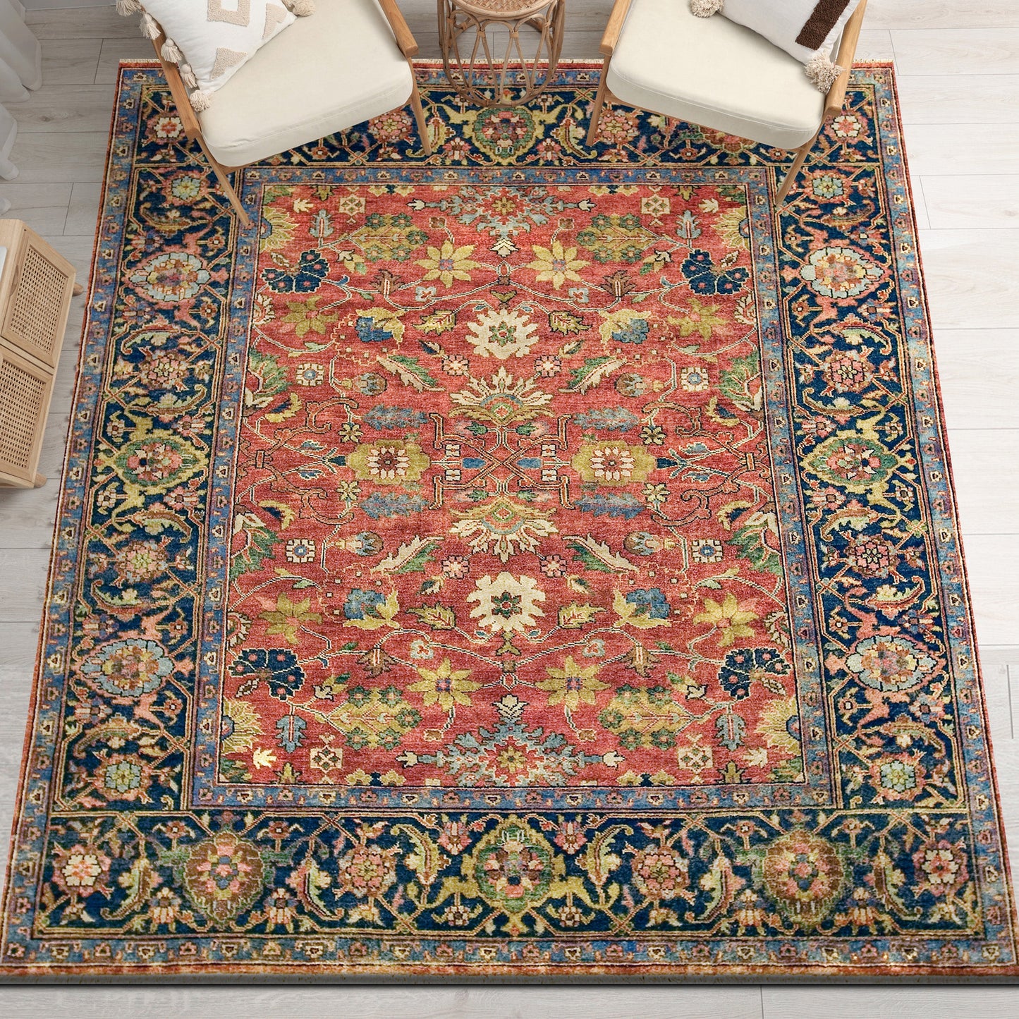 ANTIQUE MAHAL MAH28 RED / BLUE