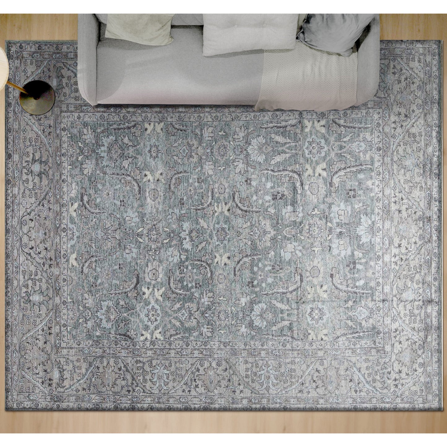 ANTIQUE MAHAL MAH34 LIGHT BLUE / BEIGE