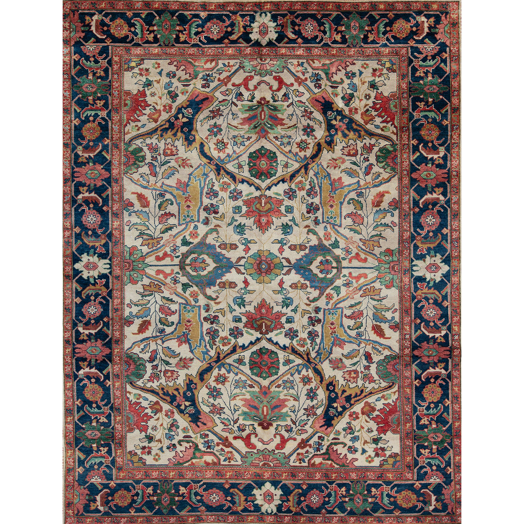 ANTIQUE MAHAL MAHA1 IVORY / NAVY