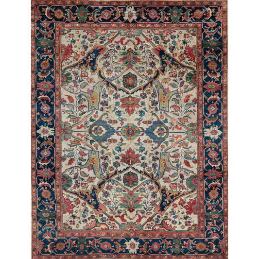 ANTIQUE MAHAL MAHA1 IVORY / NAVY
