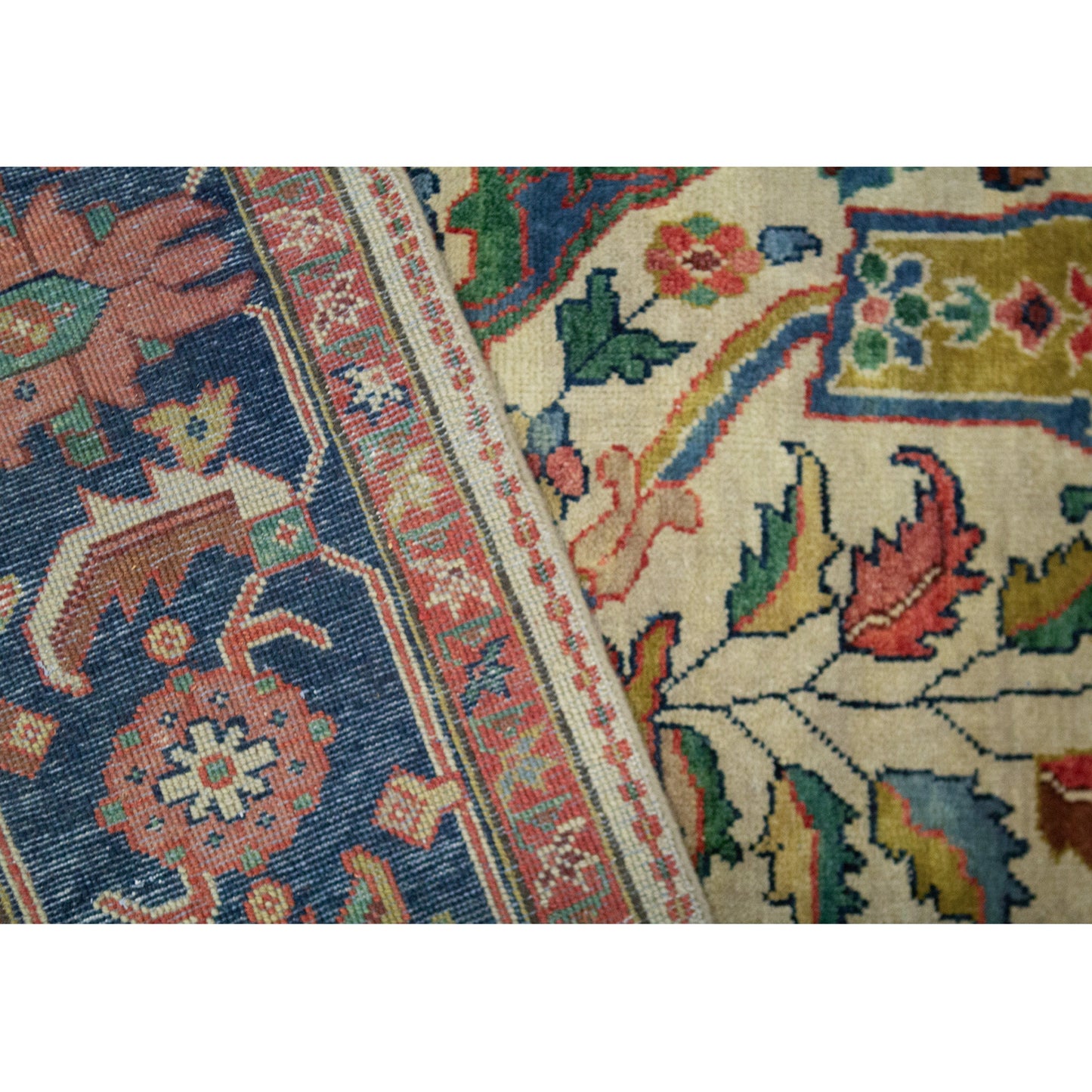 ANTIQUE MAHAL MAHA1 IVORY / NAVY