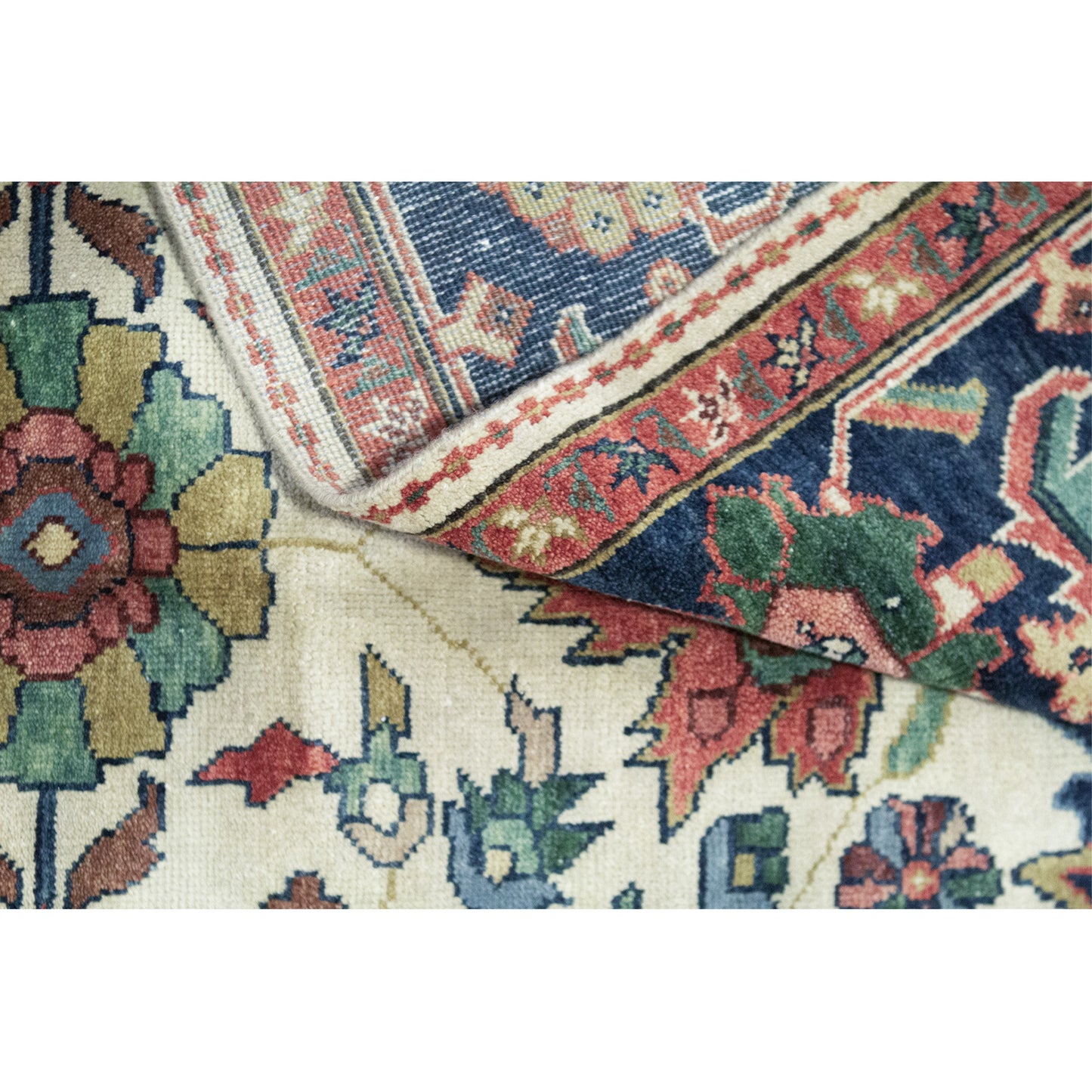 ANTIQUE MAHAL MAHA1 IVORY / NAVY