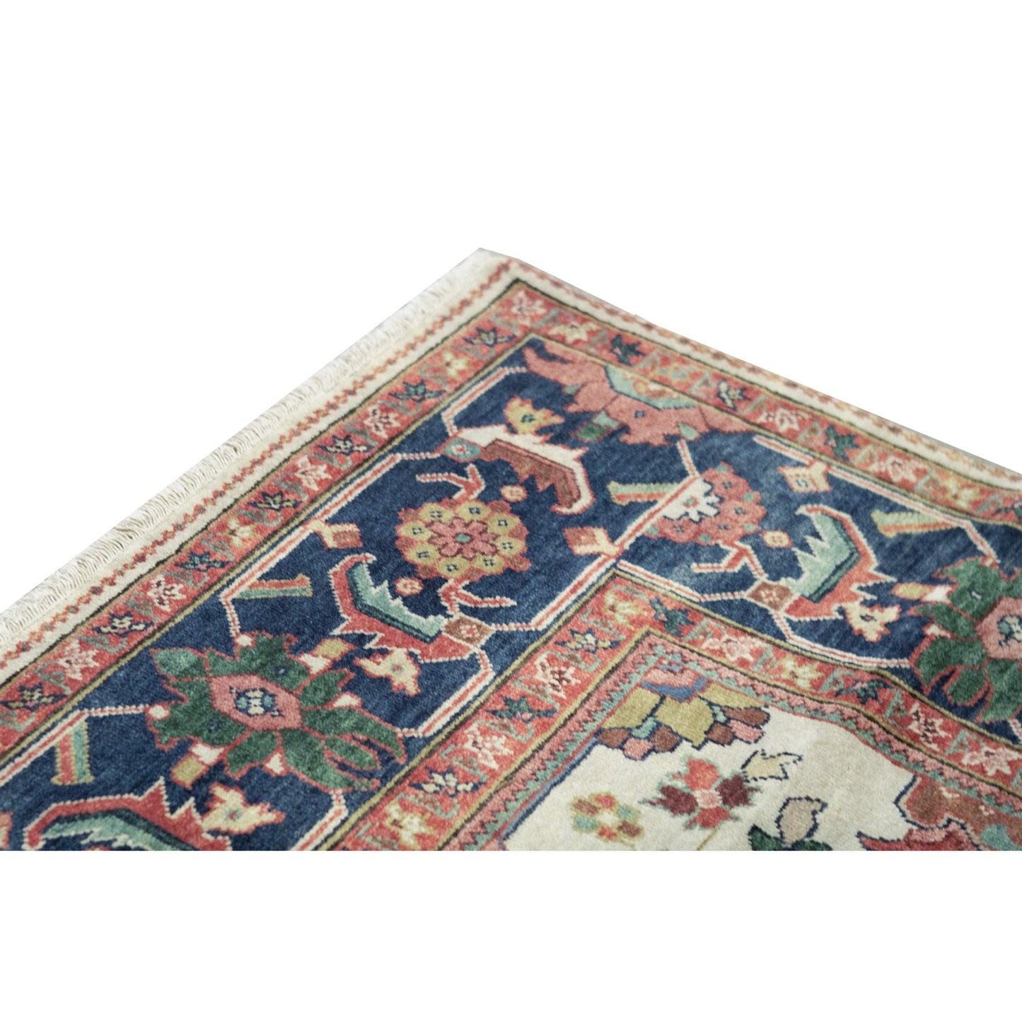 ANTIQUE MAHAL MAHA1 IVORY / NAVY