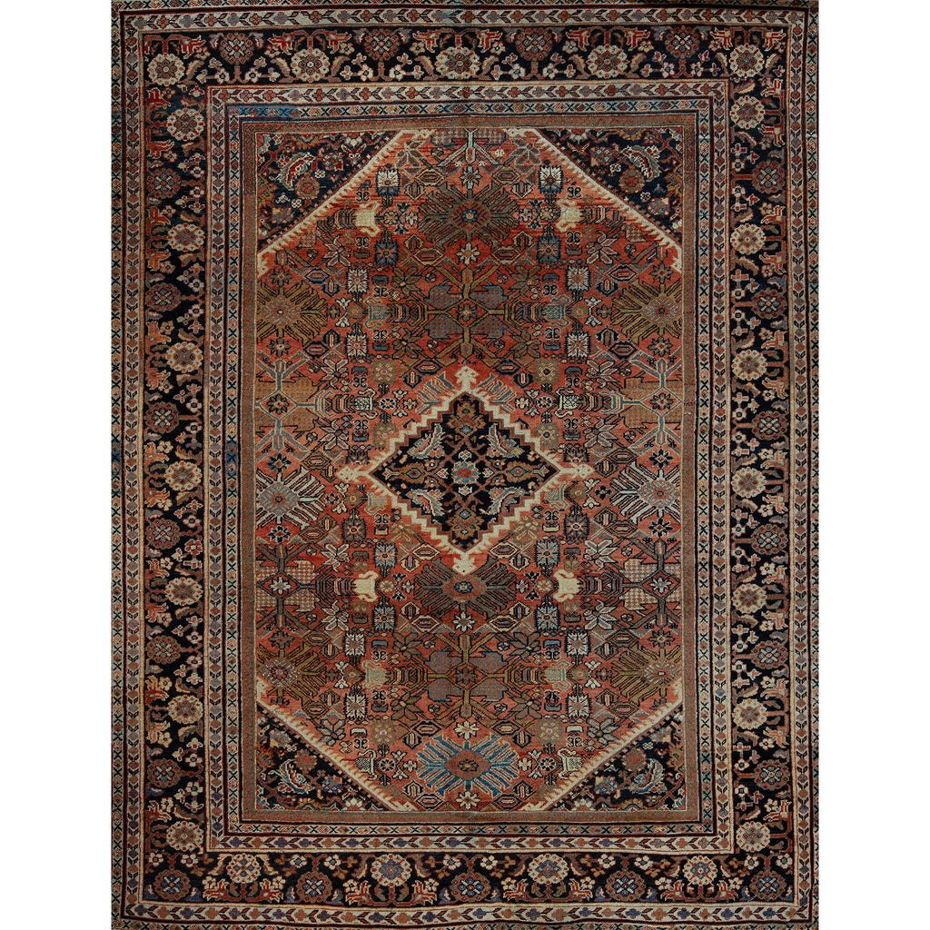 ANTIQUE MAHAL MAHAL RUST / BLUE