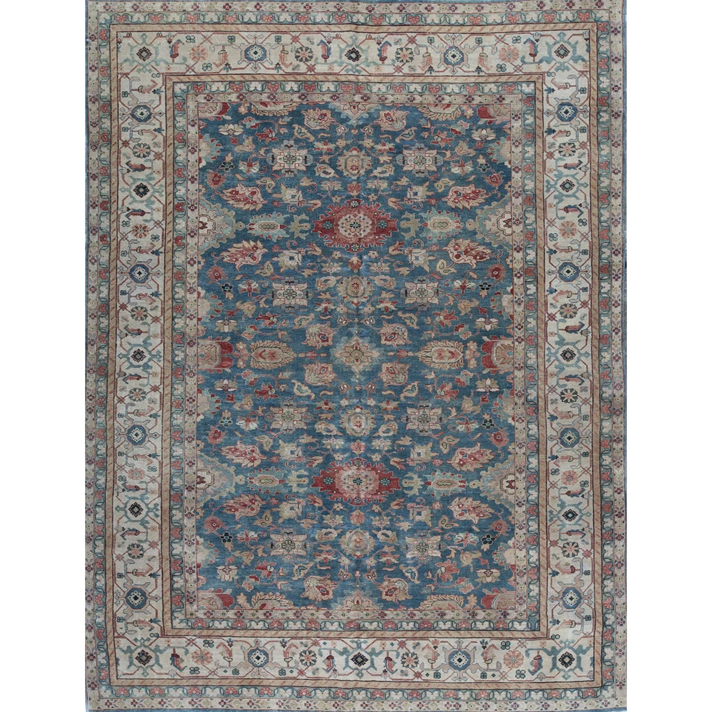ANTIQUE MAHAL MJ-14 LIGHT BLUE / IVORY