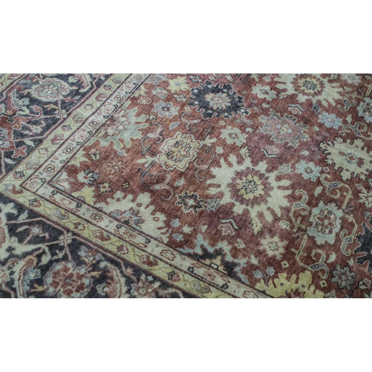 ANTIQUE MAHAL MJT-7 RED / CHARCOAL