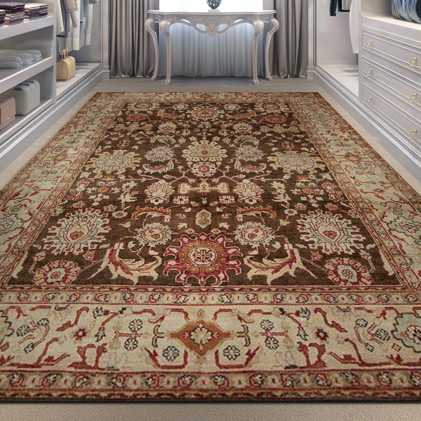 ANTIQUE MAHAL MJT48 BROWN / IVORY