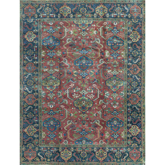 ANTIQUE SERAPI 203AS RED / BLUE 14'7" X 17'