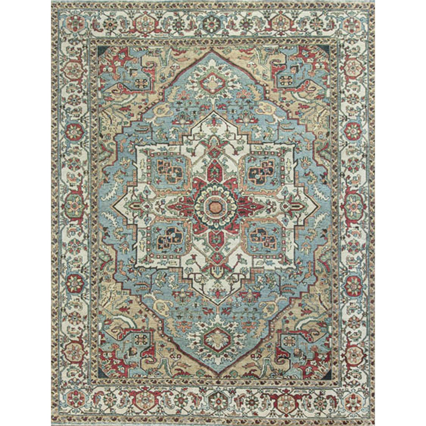 ANTIQUE SERAPI HE10P LIGHT BLUE / IVORY