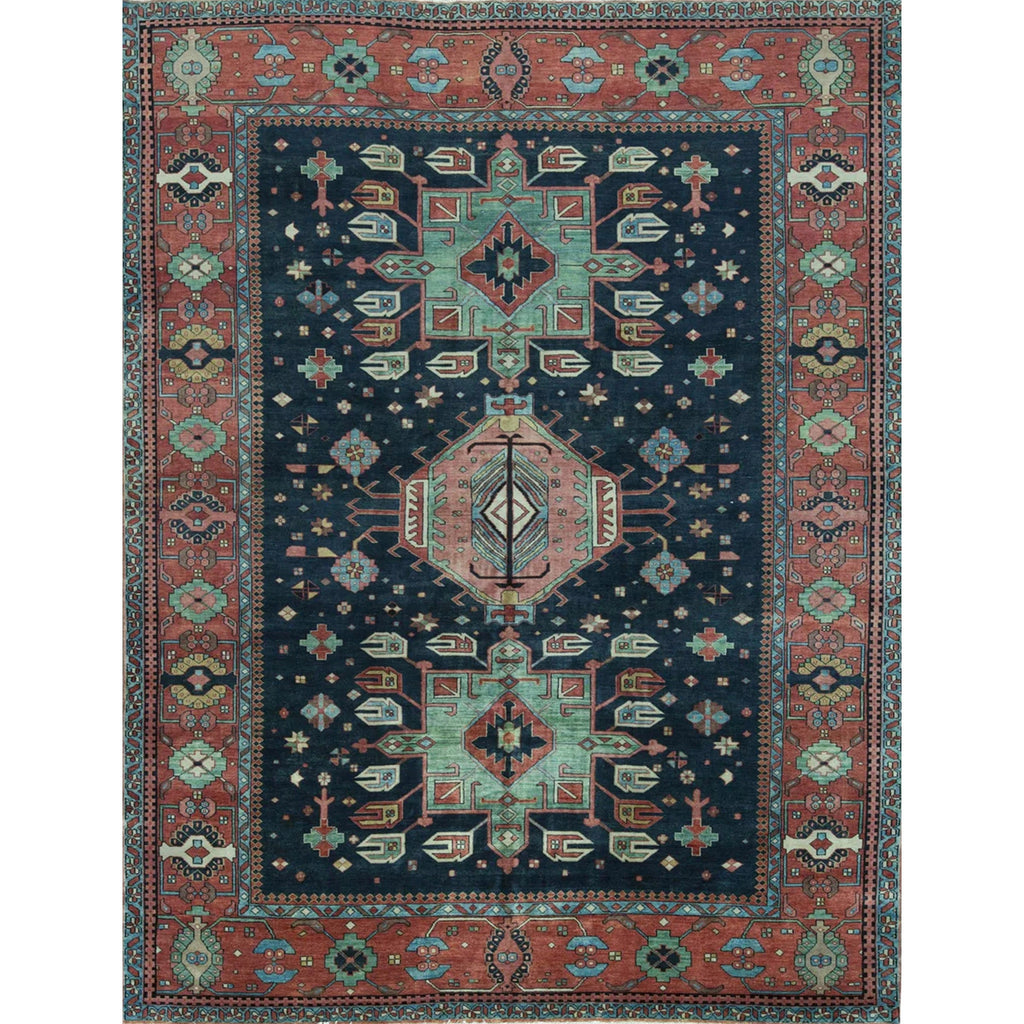 ANTIQUE SERAPI HER15 BLUE / RED