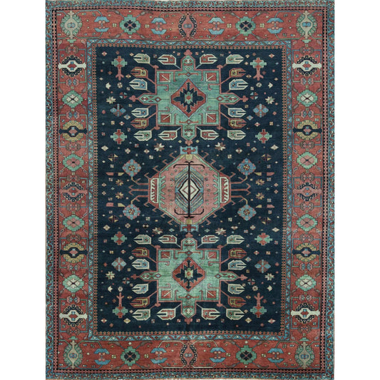 ANTIQUE SERAPI HER15 BLUE / RED