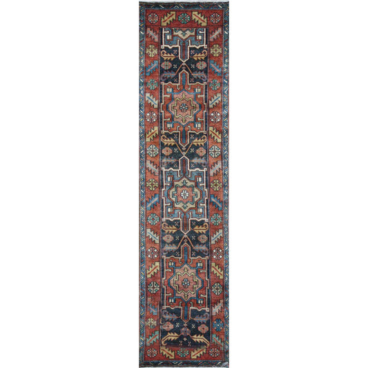 ANTIQUE SERAPI HER16 BLUE / RED