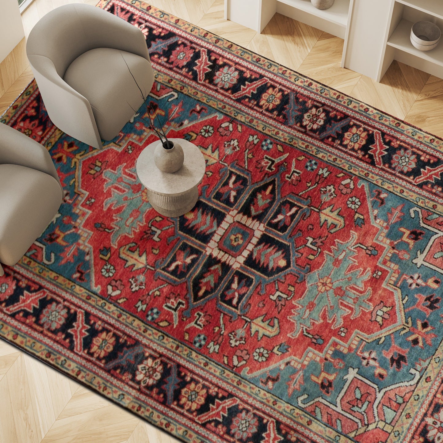 ANTIQUE SERAPI HER18 RED / BLUE