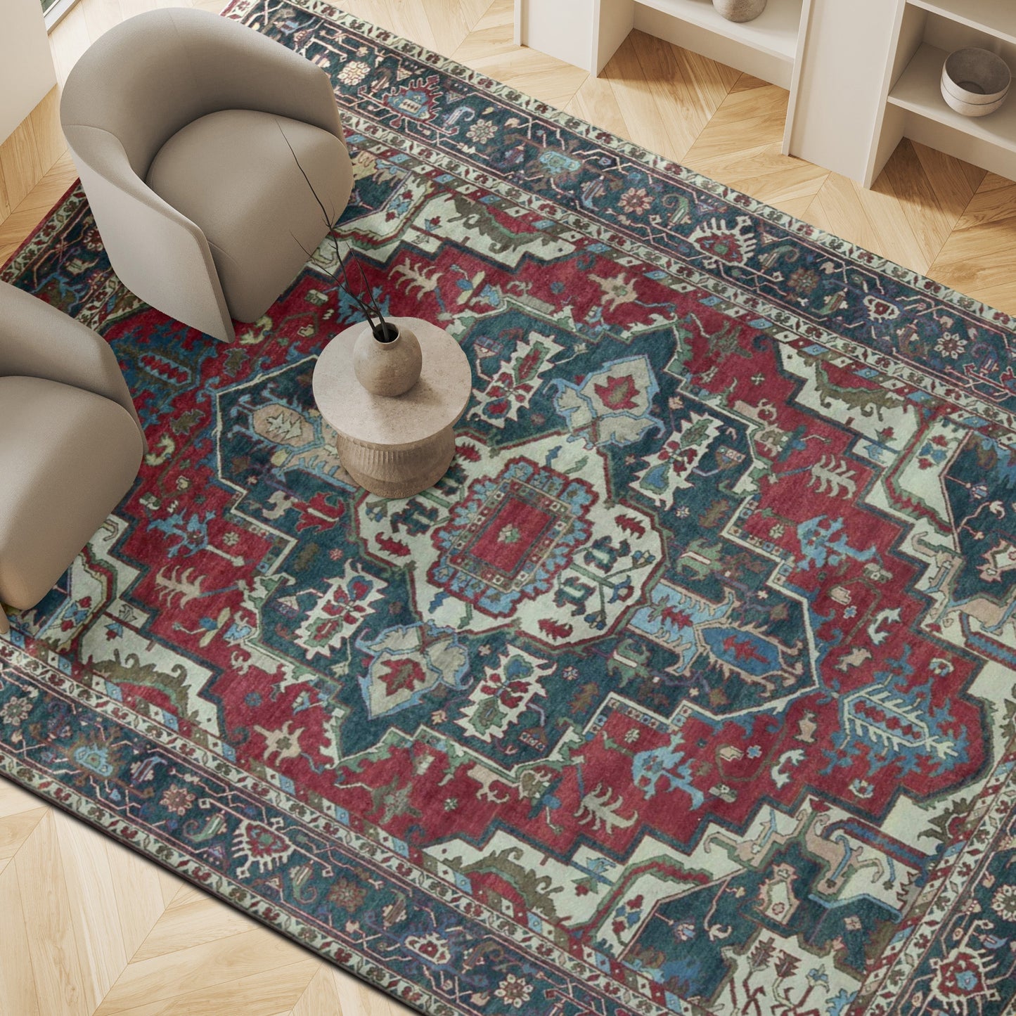 ANTIQUE SERAPI HER21 RED / BLUE
