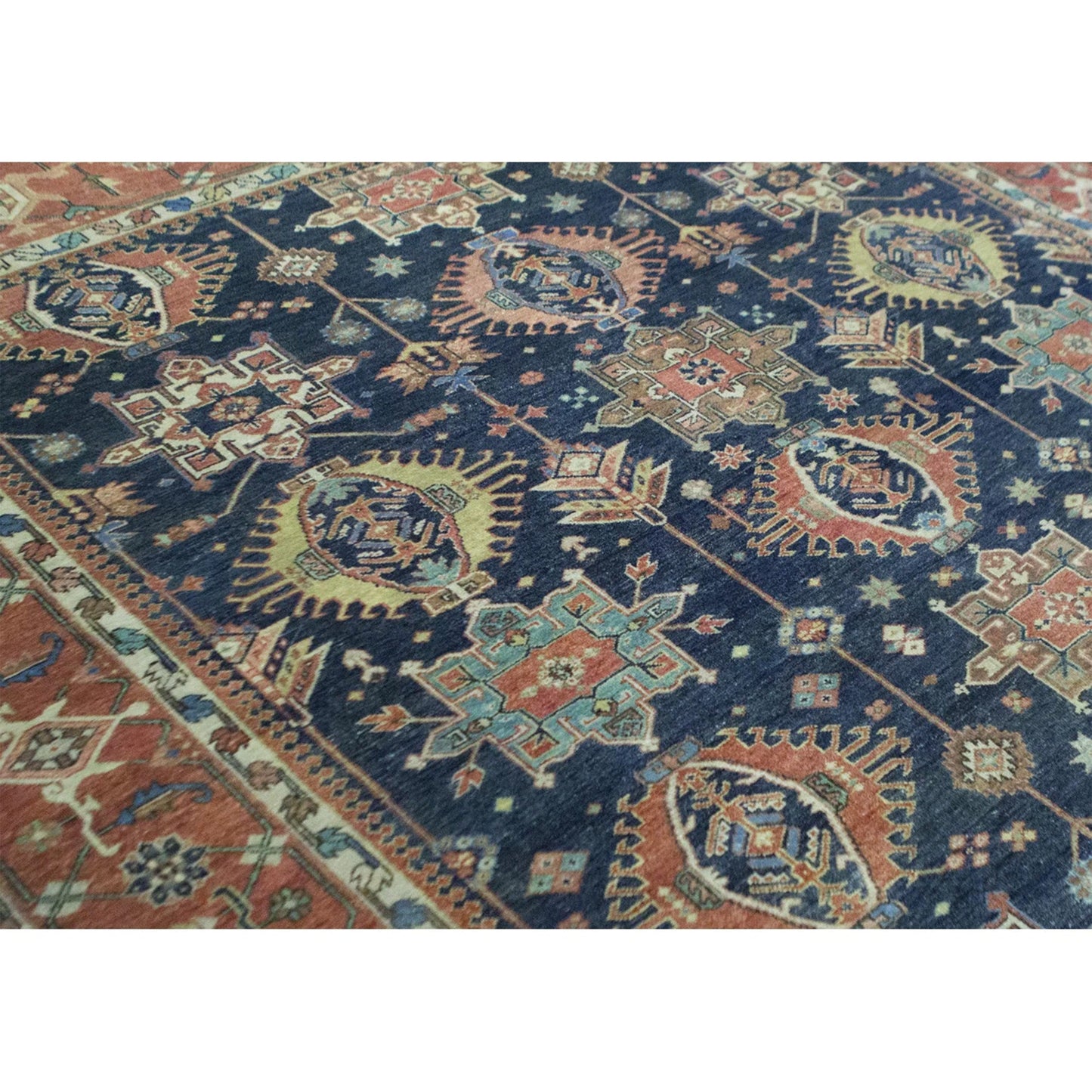 ANTIQUE SERAPI HER22 BLUE / RED 16' X 21'9"