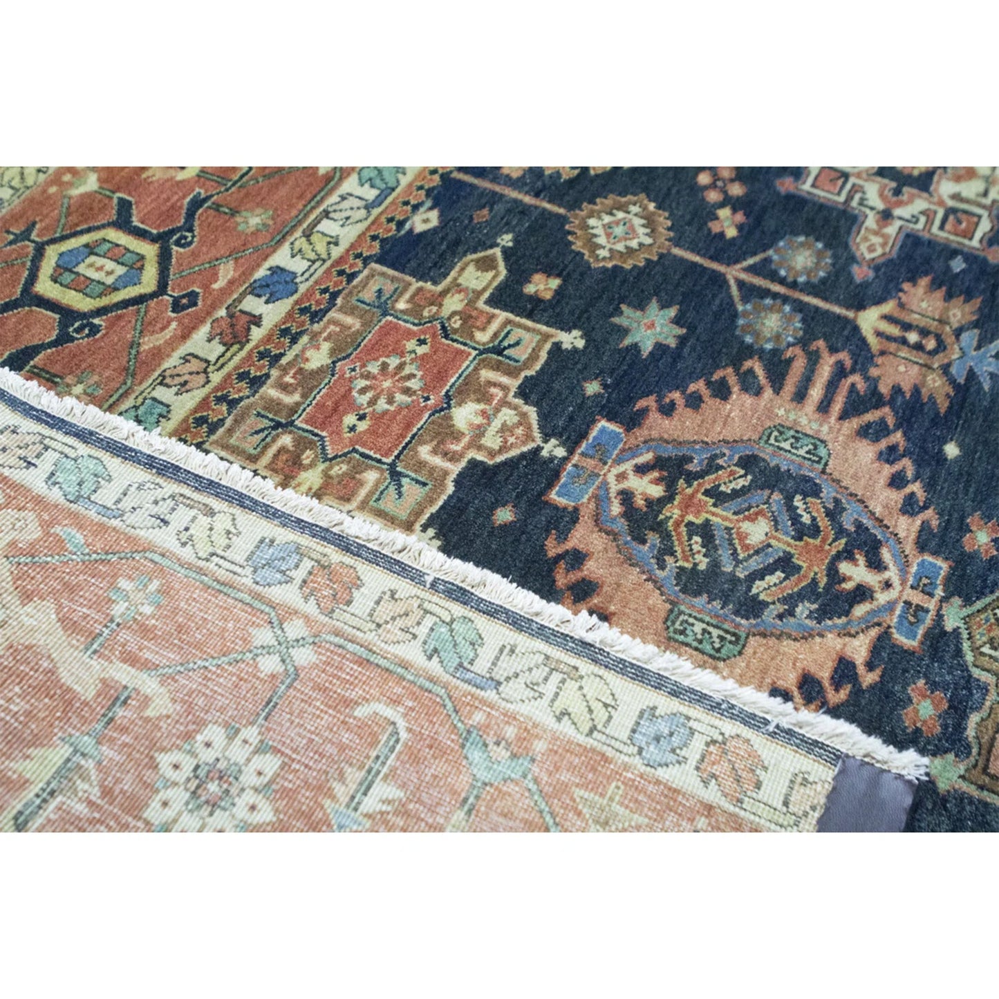 ANTIQUE SERAPI HER22 BLUE / RED 16' X 21'9"