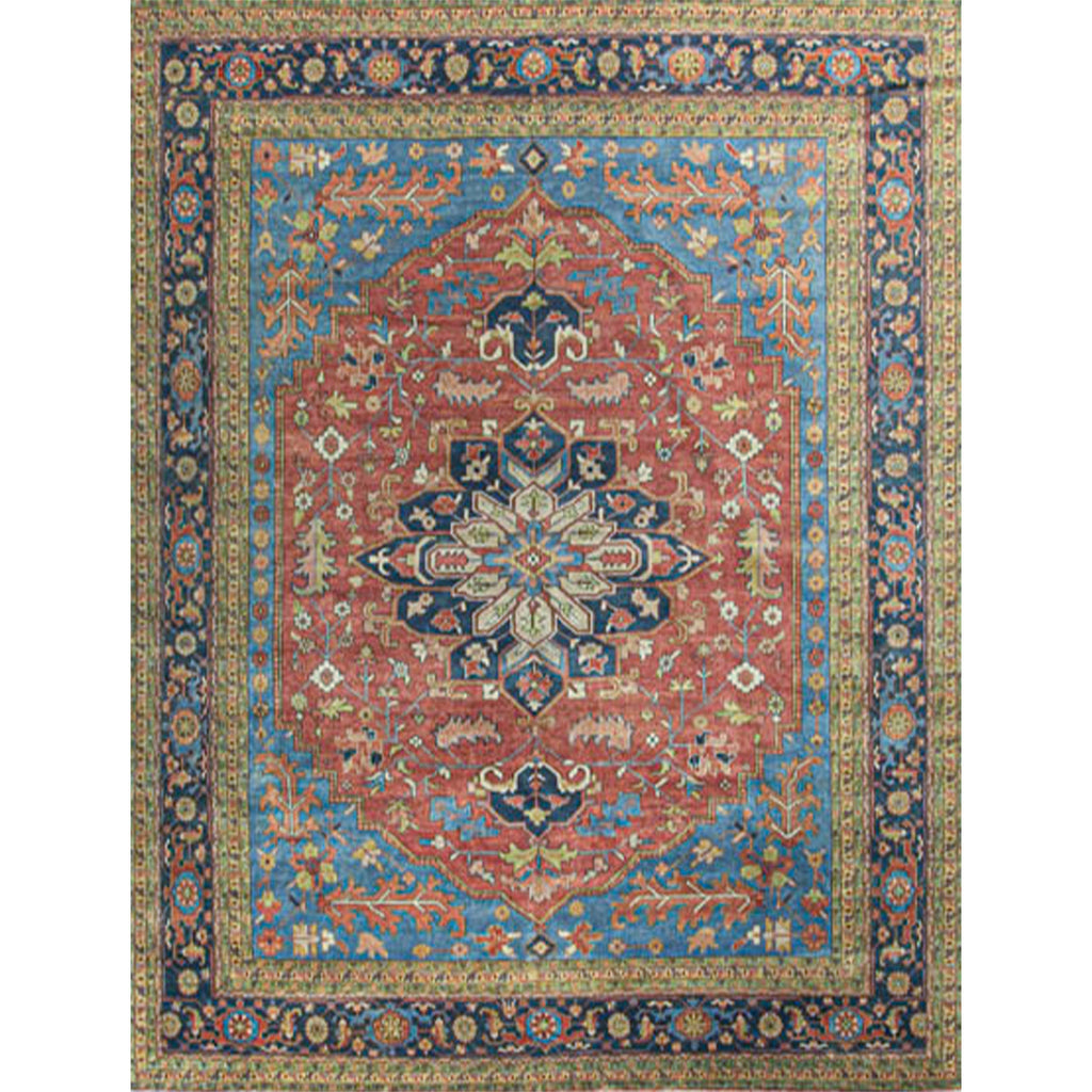 ANTIQUE SERAPI HER23 RED / BLUE 14' X 15'10"