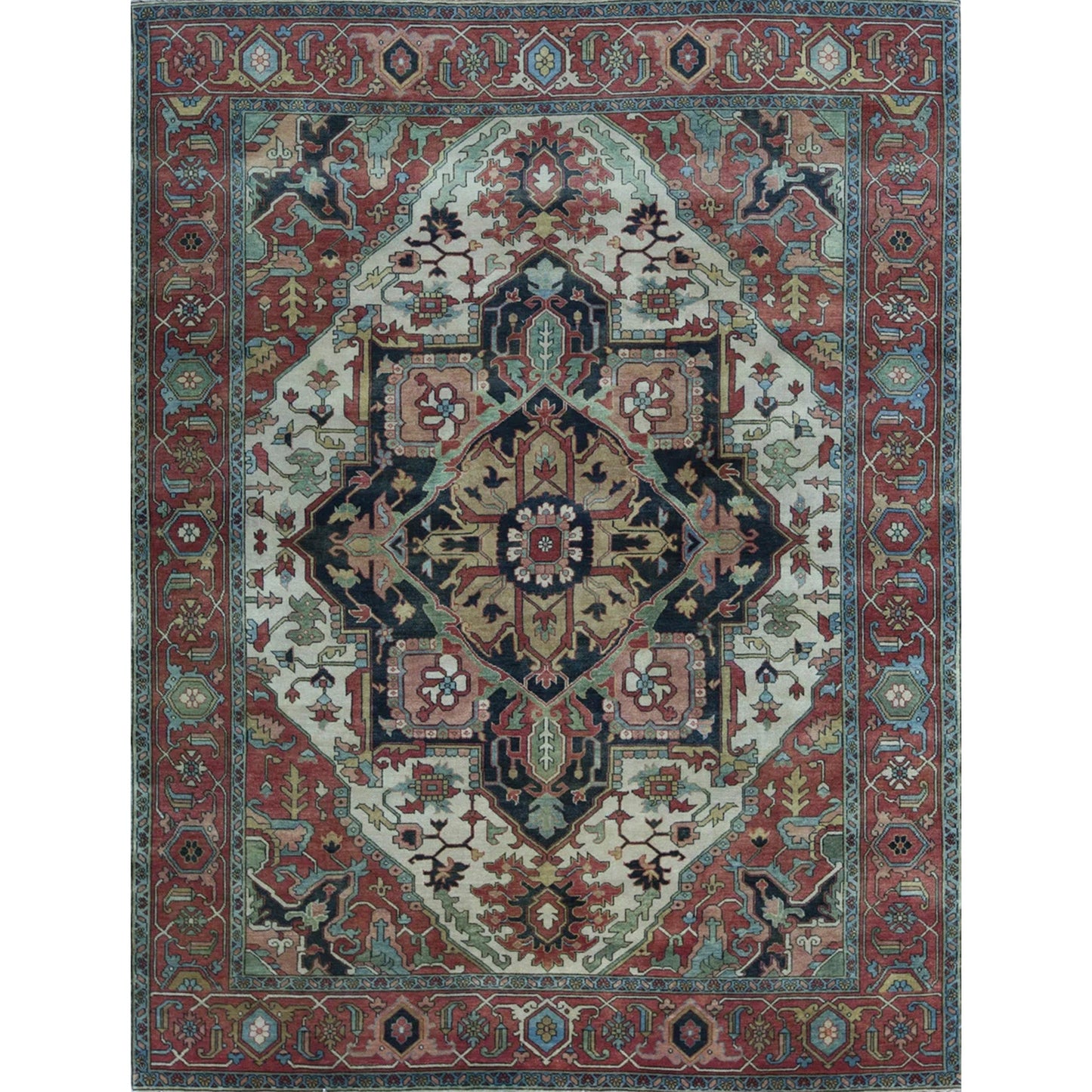 ANTIQUE SERAPI HER34 IVORY / RED 15'9" X 21'5"