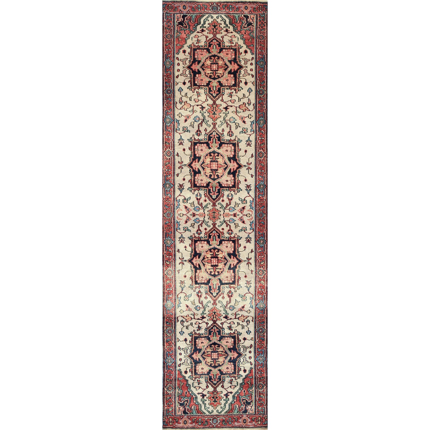 ANTIQUE SERAPI HER34 IVORY / RED