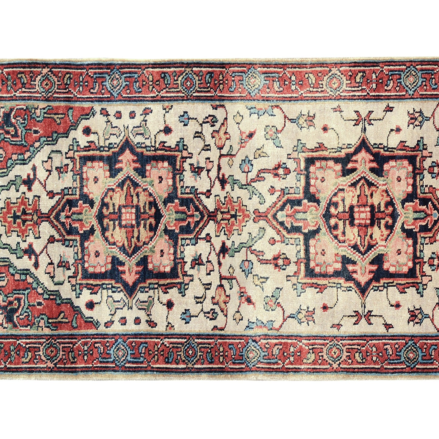 ANTIQUE SERAPI HER34 IVORY / RED