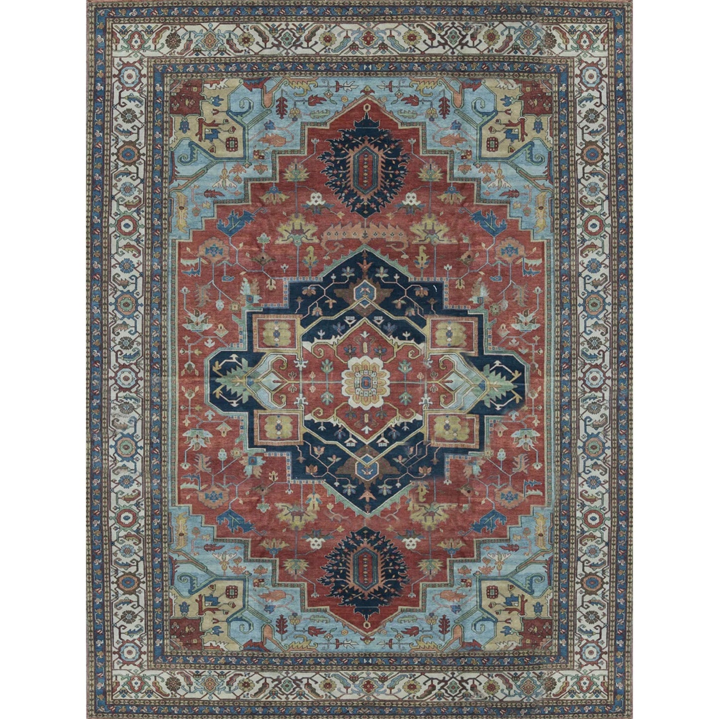ANTIQUE SERAPI HER5B RED / IVORY 14' X 19'9"
