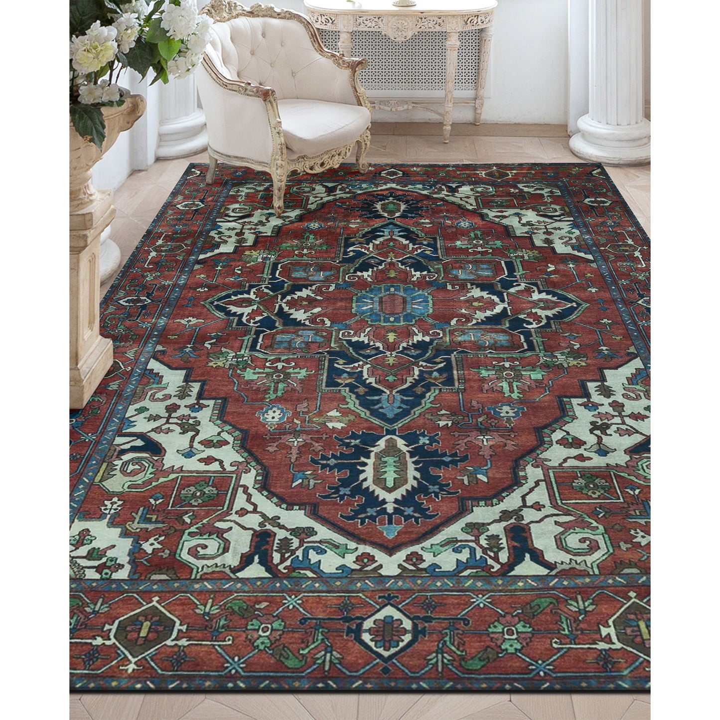 ANTIQUE SERAPI HERZ6 RED / RED