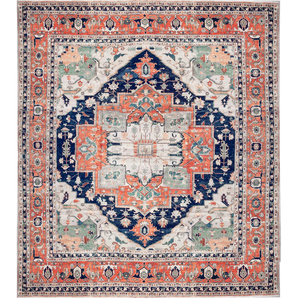 ANTIQUE SERAPI HERZ7 BLUE / RED