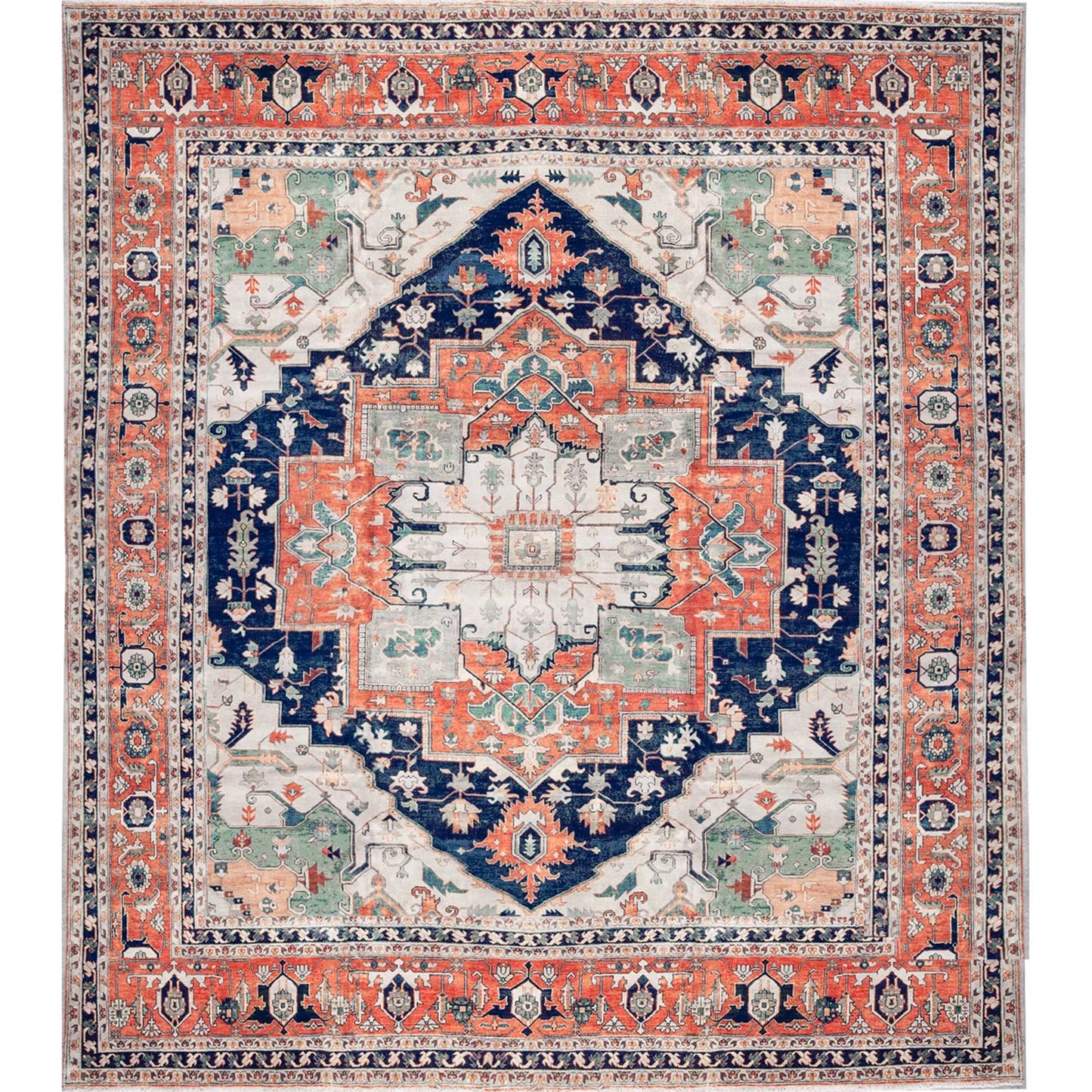 ANTIQUE SERAPI HERZ7 BLUE / RED