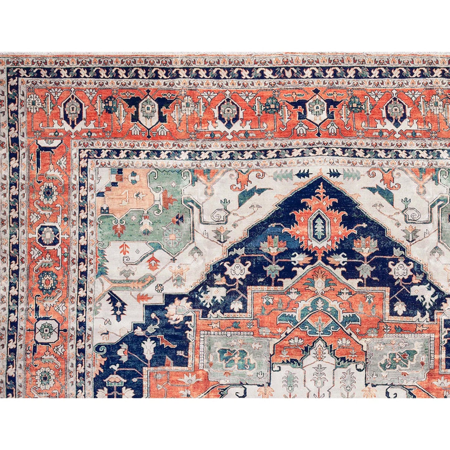 ANTIQUE SERAPI HERZ7 BLUE / RED