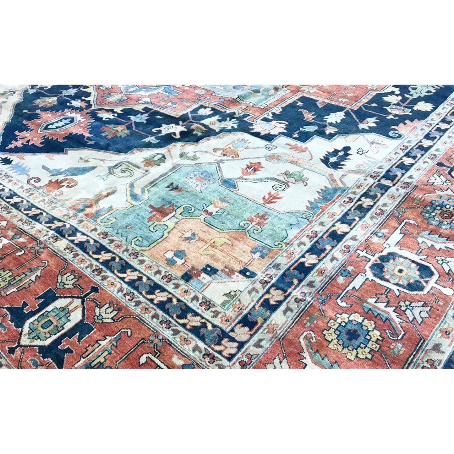 ANTIQUE SERAPI HERZ7 BLUE / RED