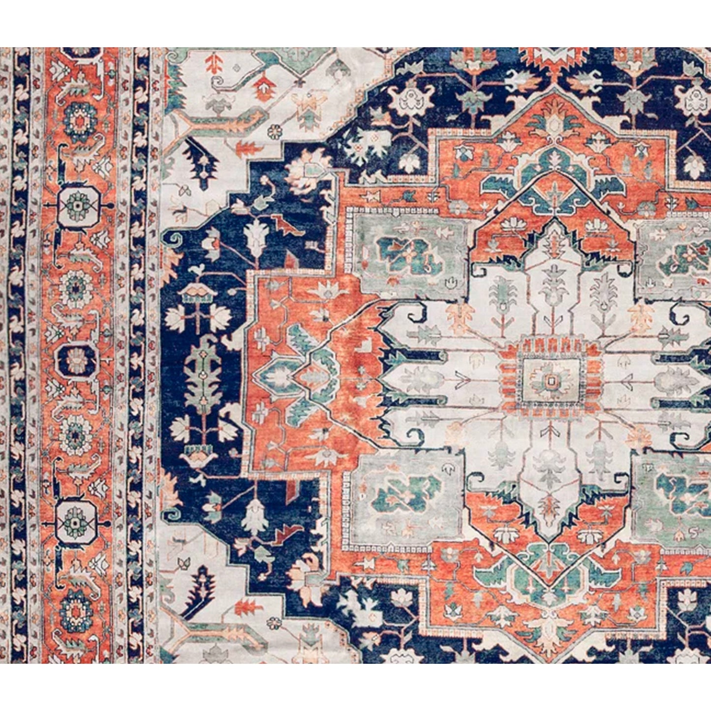 ANTIQUE SERAPI HERZ7 BLUE / RED
