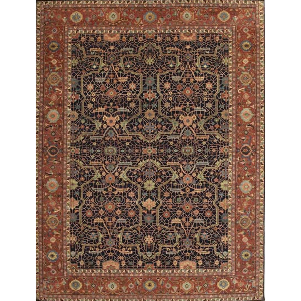 ANTIQUE SERAPI HR619 NAVY / RUST