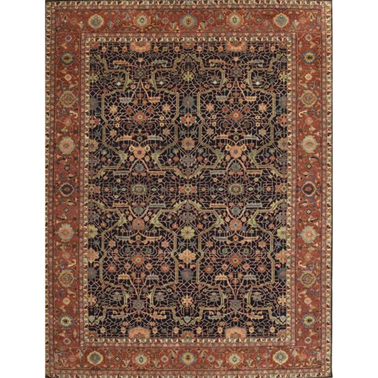 ANTIQUE SERAPI HR619 NAVY / RUST