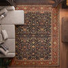 ANTIQUE SERAPI HR619 NAVY / RUST