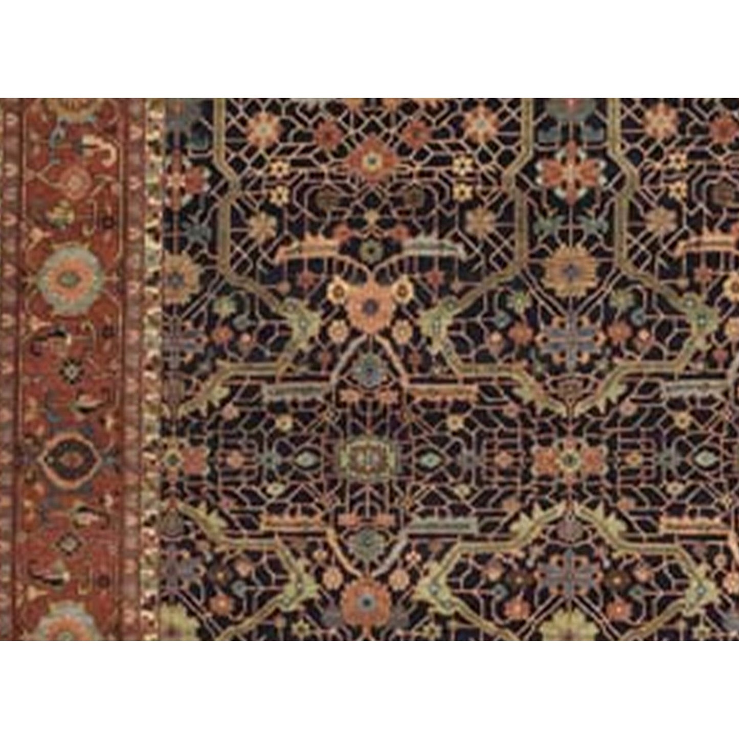 ANTIQUE SERAPI HR619 NAVY / RUST