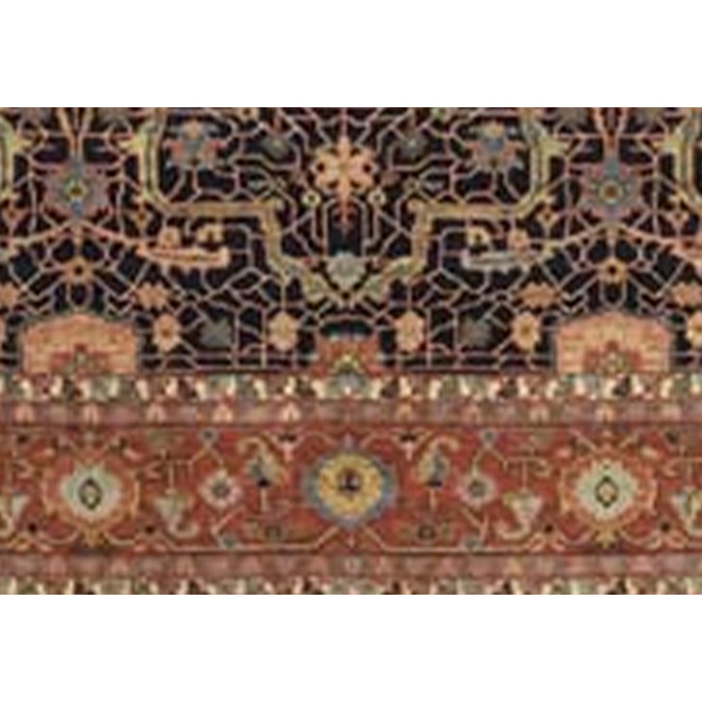 ANTIQUE SERAPI HR619 NAVY / RUST