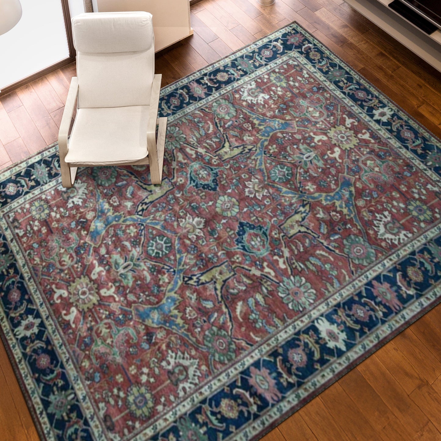 ANTIQUE SERAPI MAHA1 RED / BLUE