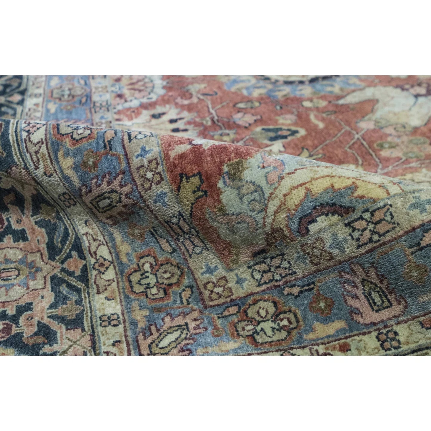 ANTIQUE SERAPI MASHD RUST / BLUE