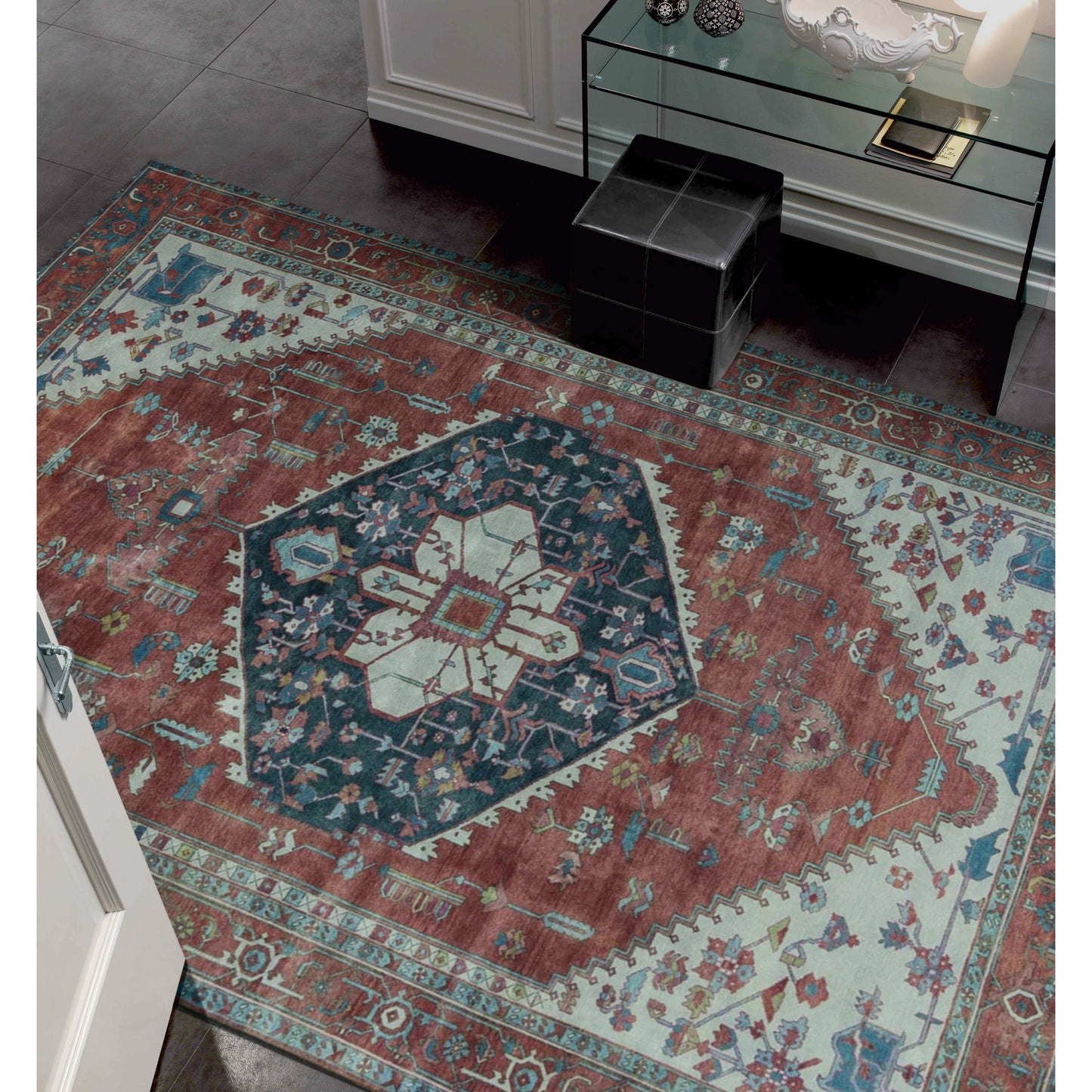 ANTIQUE SERAPI P1SER RED / RED 11'10" X 21'9"