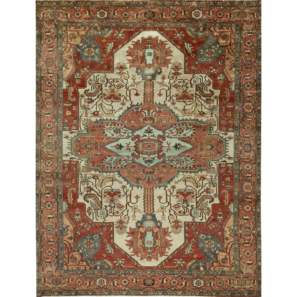 ANTIQUE SERAPI P4BSE IVORY / RED