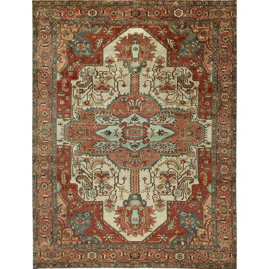 ANTIQUE SERAPI P4BSE IVORY / RED