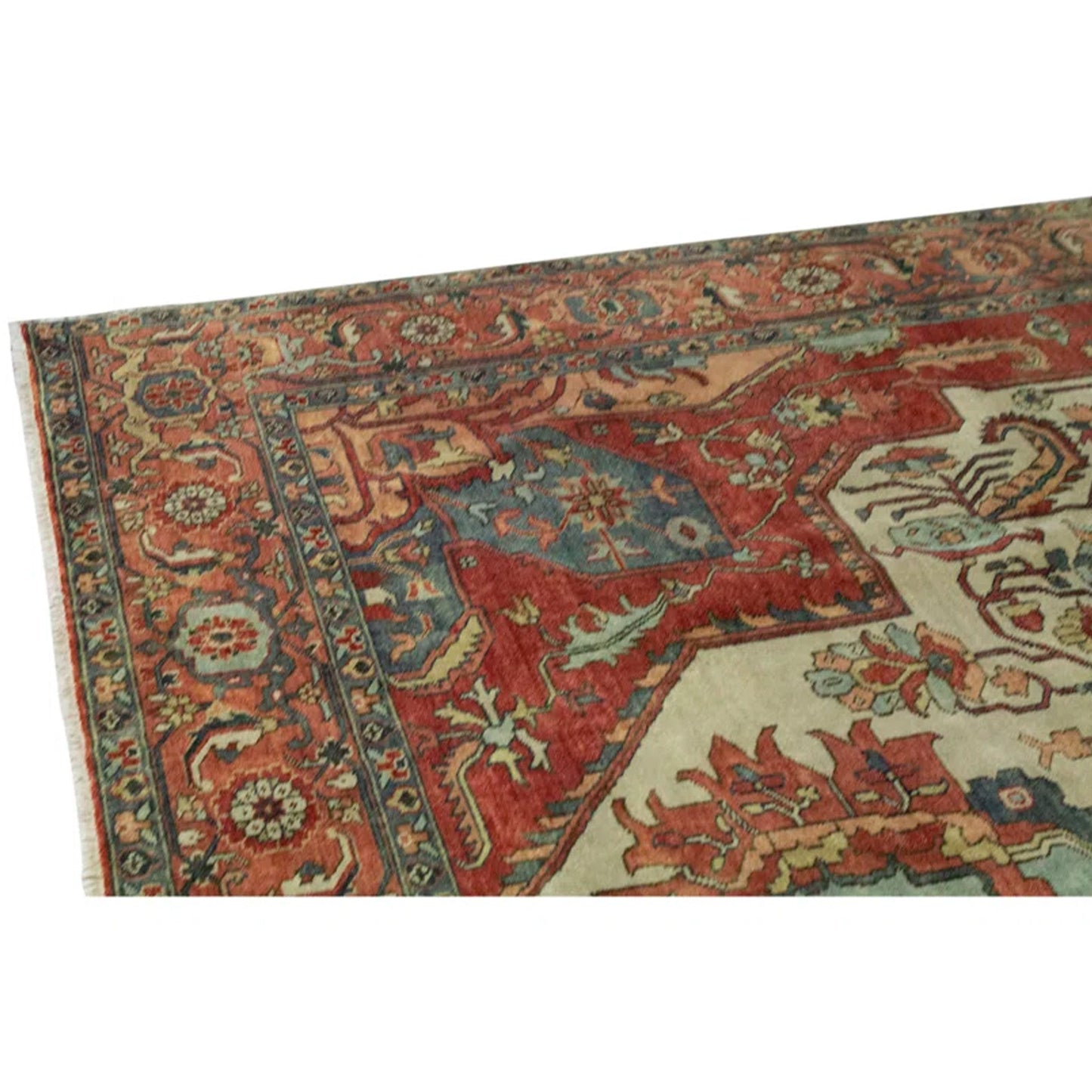 ANTIQUE SERAPI P4BSE IVORY / RED